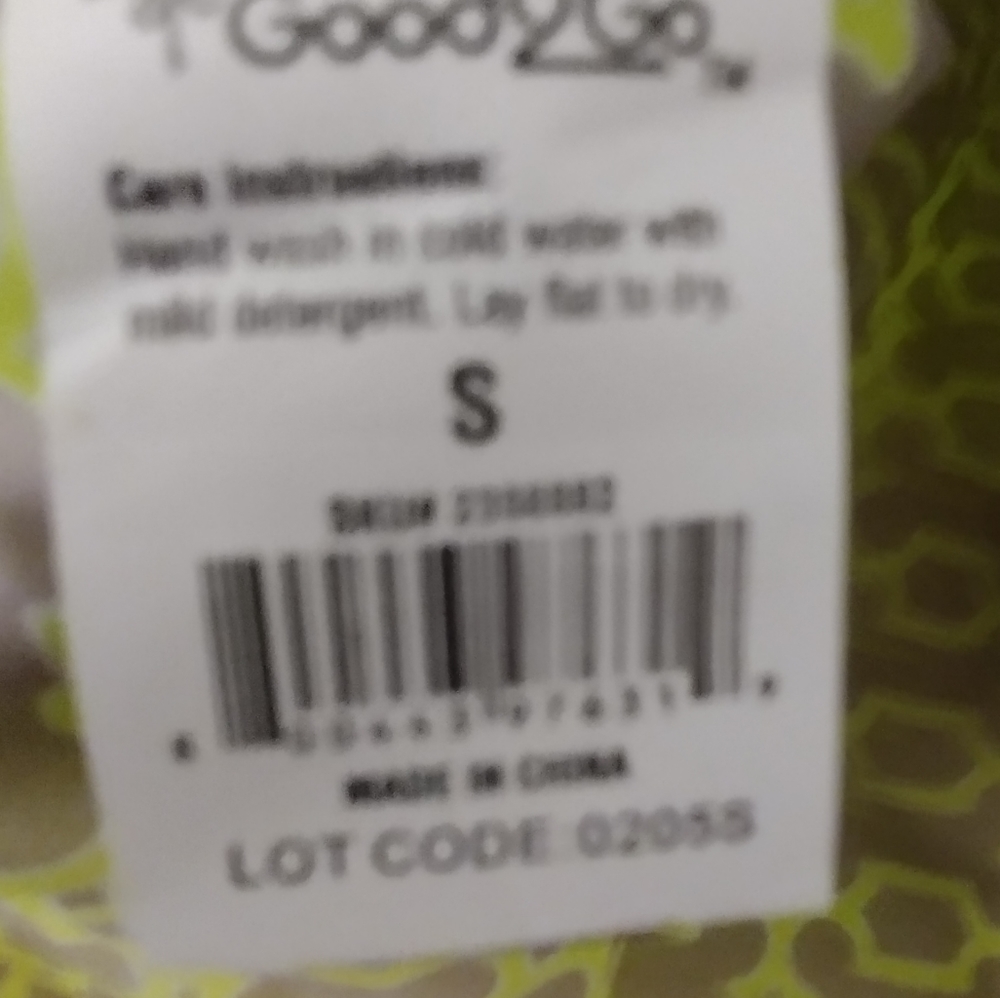 Reversible Dog Puppy Raincoat Size Small Neon Green & Gray w/ Bones - Picture 8 of 8
